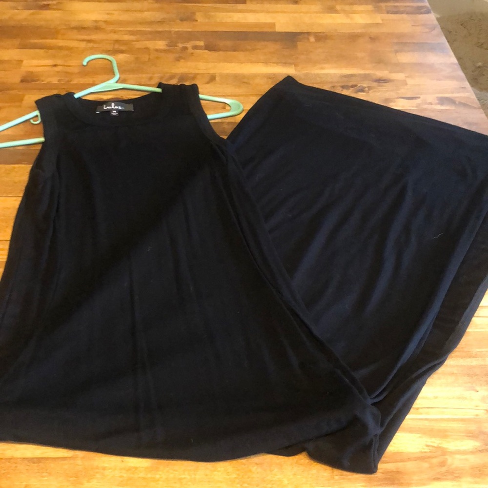 Lulus black sleeveless maxi dress.